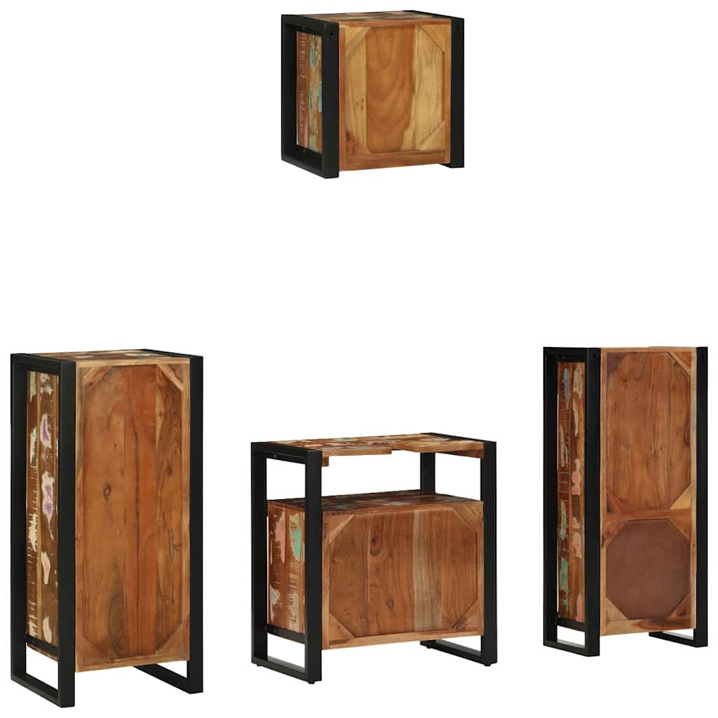 Bathroom Furniture Set 4 pcs Multicolour Solid Reclaimed Wood